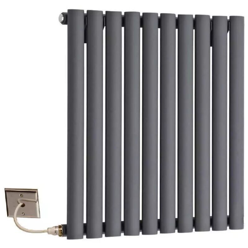 Single Electric Oval Panel Radiators 600mm High 413mm Wide – Anthracite