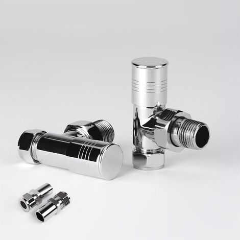 Durham Chrome Straight Round Top Valve with Lockshield