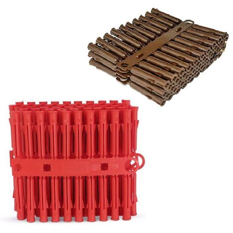 Wall Plug (96 pack) Brown 7 x 42mm or Red 5.5 x 34mm Type Universal Screw fixing (RED 5.5 x 34mm)