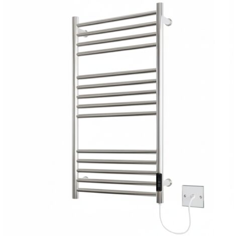 Belfast Dry Electric Black Stainless Steel Towel Rail 720mm High 400mm Wide Energy Efficient