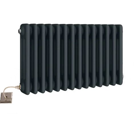 Traditional Electric Anthracite 3 Column Radiators 300mm H 605mm wide
