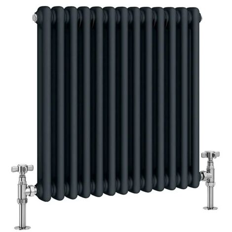 Traditional Anthracite  2 Column Radiators 600mm high 592mm wide