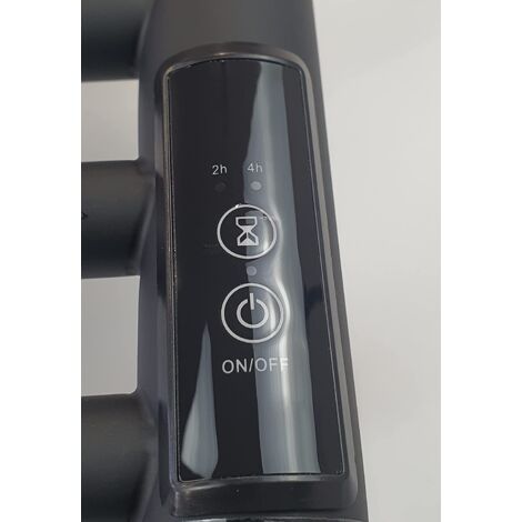 Larne Dry Electric Black Stainless Steel Towel Rail 1000mm High 300mm Wide Energy Efficient