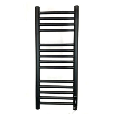 Belfast  Dry Electric Black Black Stainless Steel Towel Rail 720mm High 300mm Wide Energy Efficient