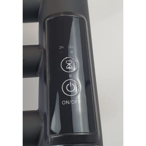 Belfast  Dry Electric Black Black Stainless Steel Towel Rail 720mm High 300mm Wide Energy Efficient