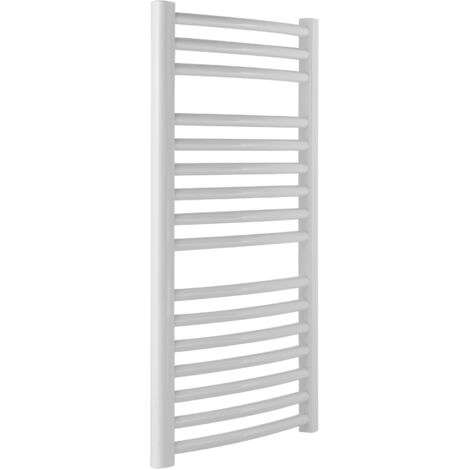 Extra High Heat output White Curved 500w x 800h Towel Rail