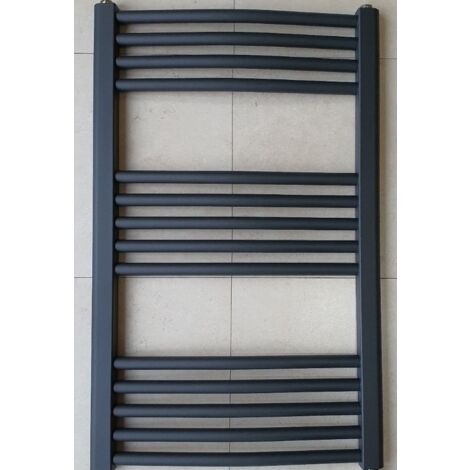 Anthracite Towel Rail York 500 x 800mm Curved Bathroom Radiator (1/3)