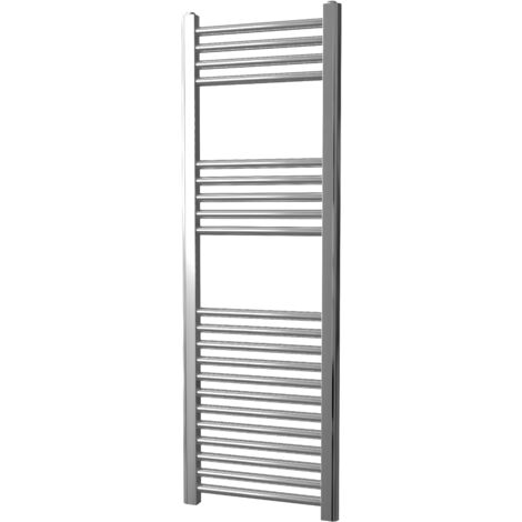 Greened House 400mm wide x 1200mm Chrome Flat Central Heating Towel Rail high Designer Straight Towel radiator