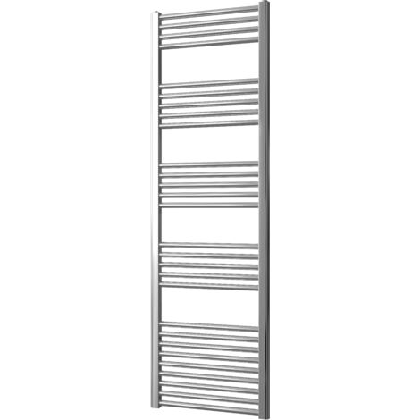 Greened House 500mm wide x 1400mm Chrome Flat Central Heating Towel Rail high Designer Straight Towel radiator