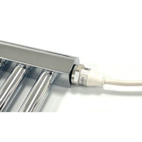 Greened House 500mm wide x 1000mm high Chrome Curved Electric Heated Towel Rail Designer Towel radiator