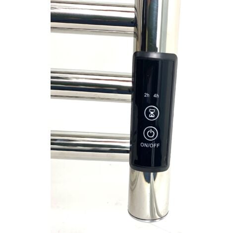 Heat & Things Ferrara Electric Stainless Steel Towel Rail 400 x 800mm Mirror polished Finish Dry Electric Towel Radiator