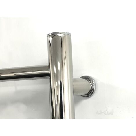 Heat & Things Ferrara Electric Stainless Steel Towel Rail 400 x 800mm Mirror polished Finish Dry Electric Towel Radiator