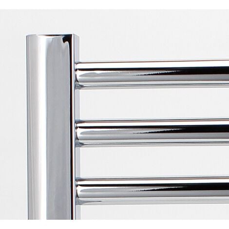 Greened House 500mm Wide X 800mm High Chrome Flat Electric Heated Towel Rail Designer Straight Chrome Flat Electric Heated Towel Rail, Chrome Towel Warmer