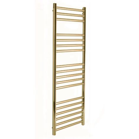 Greened House Brushed Bronze Straight Heated Towel Rail 500mm W X 1200mm H Flat Central Heating Towel Radiator