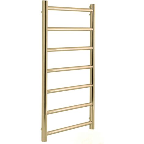 Manissa Selby  Brushed Brass Heated Towel Rail 500mm W x 800mm H Central Heating Bathroom Towel Radiator