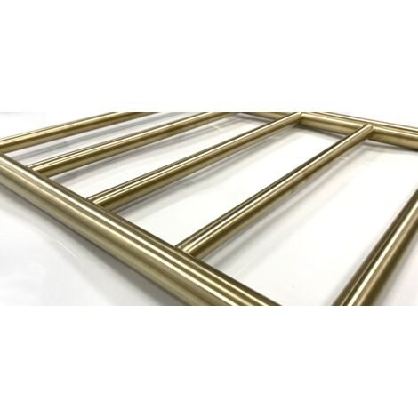 Manissa Selby  Electric Brushed Brass Heated Towel Rail 500mm W x 800mm H Bathroom Towel Radiator