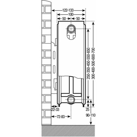 Prorad Type 22  300mm high (Width: 400mm) Double Panel Compact Convector Central Heating Radiator