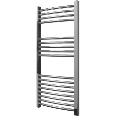 Extra High Heat Output Chrome Central Heating Towel Rail 500 x 1000mm Curved  Bathroom Radiator Heater (1/3)