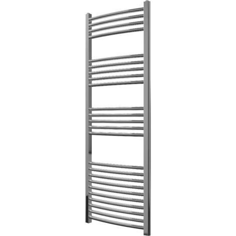 Extra High Heat Output Chrome Central Heating Towel Rail 500 x 1500mm Curved Bathroom Radiator Heater (1/3)