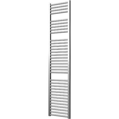 Extra High Heat Output Chrome Central Heating Towel Rail 400 x 1800mm Flat Bathroom Radiator Heater