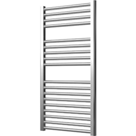 Extra High Heat Output Chrome Central Heating Towel Rail 500 x 1000mm Flat Bathroom Radiator Heater