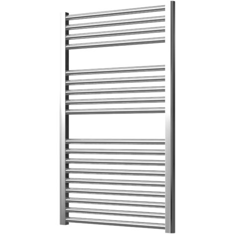 Extra High Heat Output Chrome Central Heating Towel Rail 600 x 1000mm Flat Bathroom Radiator Heater