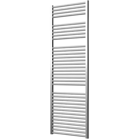 Extra High Heat Output Chrome Central Heating Towel Rail 600 x 1800mm Flat Bathroom Radiator Heater
