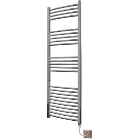 Extra High Heat Output Chrome Electric Towel Rail 500 x 1500mm Curved Bathroom Radiator Heater (1/3)