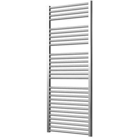 Extra High Heat Output Chrome Electric Towel Rail 600 x 1500mm + TIMER / ROOM THERMOSTAT Curved Bathroom Radiator Heater