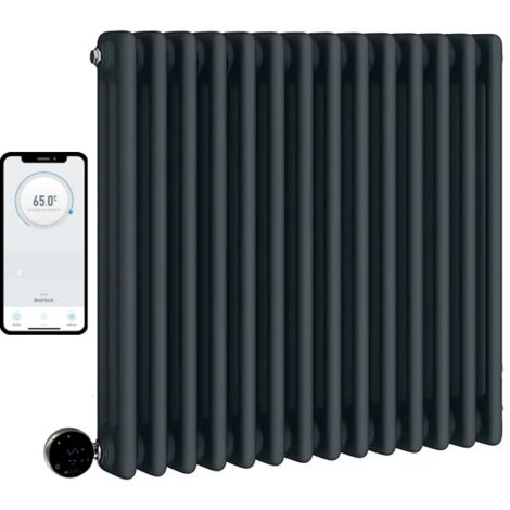 Smart Core Radiators Wifi Smart Electric Traditional Anthracite Column Radiators - 3 Column ...