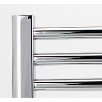 Greened House 600mm wide x 800mm high Chrome Curved Central Heating Towel Rail Designer Straight Towel radiator
