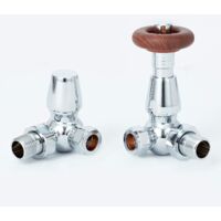 Oxford Traditional Chrome Corner Thermostatic TRV Radiator Valve 1/2 - 15mm central heating Column, panel, flat tube, designer rads