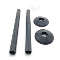 Anthracite Radiator Pipe Covers SnapFit 2 Pack 200mm Long 15mm Pipe Central Heating Clip On Covers Snappit