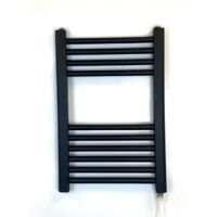 York 400 x 600mm Black Electric Flat Towel Rail Bathroom Radiator