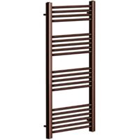 York Brushed Bronze Heated Towel Rail Flat Central Heating Bathroom Radiator 400mm W x 1200mm H