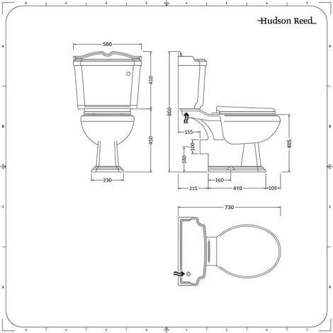 Traditionelle Stand-Toilette Belmont&44 Keramik mit Spülkasten Spülmechanismus Absenkautomatik 860 x 480 x 745 mm