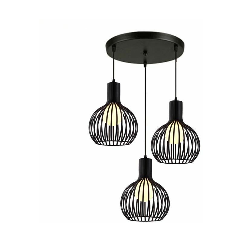 Pendant Light Industrial Metal Ceiling Lamp Retro 3-Lights Chandelier E27  for Living Room Kitchen Restaurants