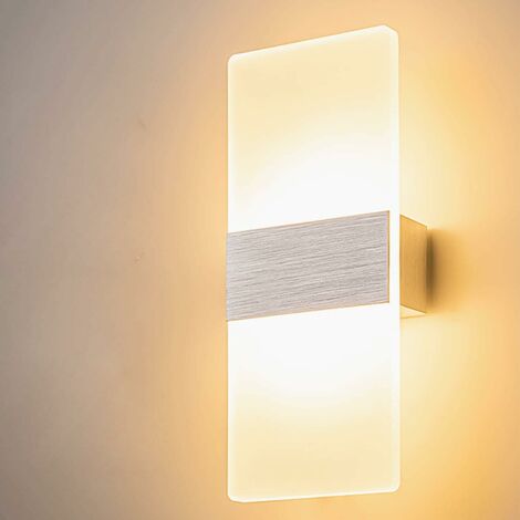 Simple Led Wall Light Indoor 6W Up Down Wall Lamp Modern Acrylic Wall Sconce for Living Room Bedroom Pathway Corridor Stairs Balcony Warm White