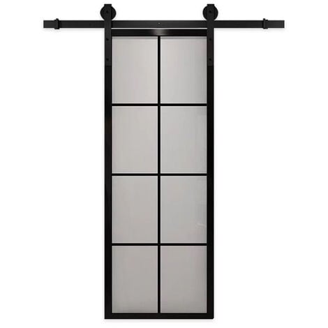 150cm Black Door Pulley Hardware 4.9FT Door Pulley Rail Steel Pulley Track Suitable for Track Hardware of Flat Panels, Wooden doors, All Kinds of Doors, etc (Does not include doors)