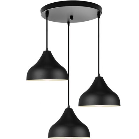 Modern Pendant Lamp 3 Lights Retro, Bedroom Hanging Lamp Shade
