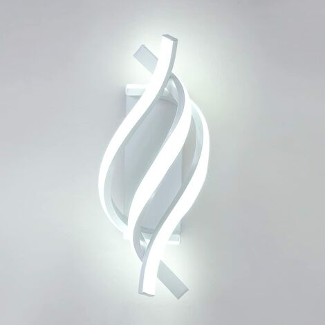 Modern Wall Lamp White LED Wall Sconce Indoor Wall Light for Living Room Corridor Staircase Bedroom (Cold White)