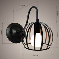 2 Pack Retro Wall Light Vintage Wall Sconce (Black) Industrial Creative Wall Lamp for Café Loft Kitchen Hotel Office Living Room