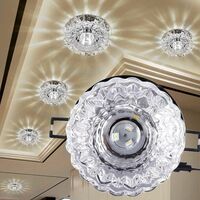 Luxurious Crystal Spotlight Modern Ceiling Light Led Downlight for Aisle Entrance Hall Cool White