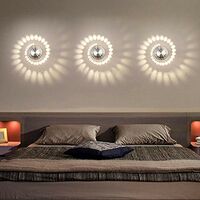 Creative Spiral Ceiling Light Round Modern Chandelier Led Simple Wall Light for Bedroom Cafe Living Room 3W Warm White