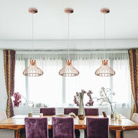 2X Vintage Industrial Rose Gold Pendant Light Creative Retro Modern Chandelier for Indoor Decoration Bedroom Cafe Bar