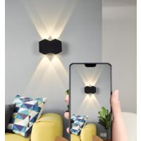 Modern Wall Lamp Led Indoor Wall Sconce Black Aluminum Wall Light Warm Light for Bedroom Dining Room Corridor 4W - 4W