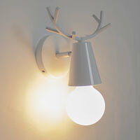 Creative Antler Wall Lamp White Nordic Wall Light Christmas Deer Wall Sconce Modern Wall Light Retro Vintage Style Wall Lamp