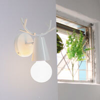 2PCS Creative Antler Wall Lamp White Nordic Style Wall Light Christmas Deer Wall Sconce Modern Wall Light Retro Vintage Wall Lamp