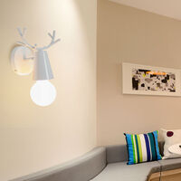 2PCS Creative Antler Wall Lamp White Nordic Style Wall Light Christmas Deer Wall Sconce Modern Wall Light Retro Vintage Wall Lamp