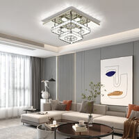 Modern Square Ceiling Lamp 30CM 36W Led Crystal Ceiling Light Chandelier Cool White Bilayer Chandelier